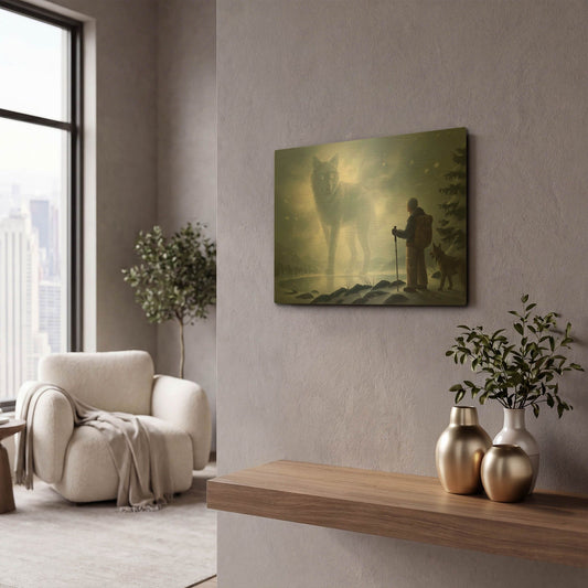 'JOJOES275559-The Visit' By JoJoes Art Gold Metal Wall Art