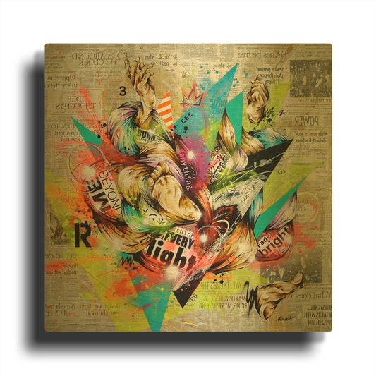 'Pleasant' By Taka Sudo Gold Metal Wall Art