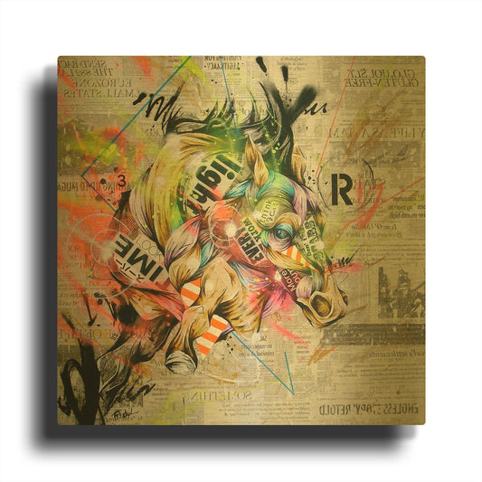 'Pulse' By Taka Sudo Gold Metal Wall Art