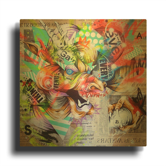 'Seiryu' By Taka Sudo Gold Metal Wall Art