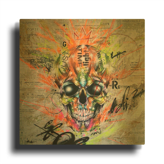 'Globalized Folklore' By Taka Sudo Gold Metal Wall Art