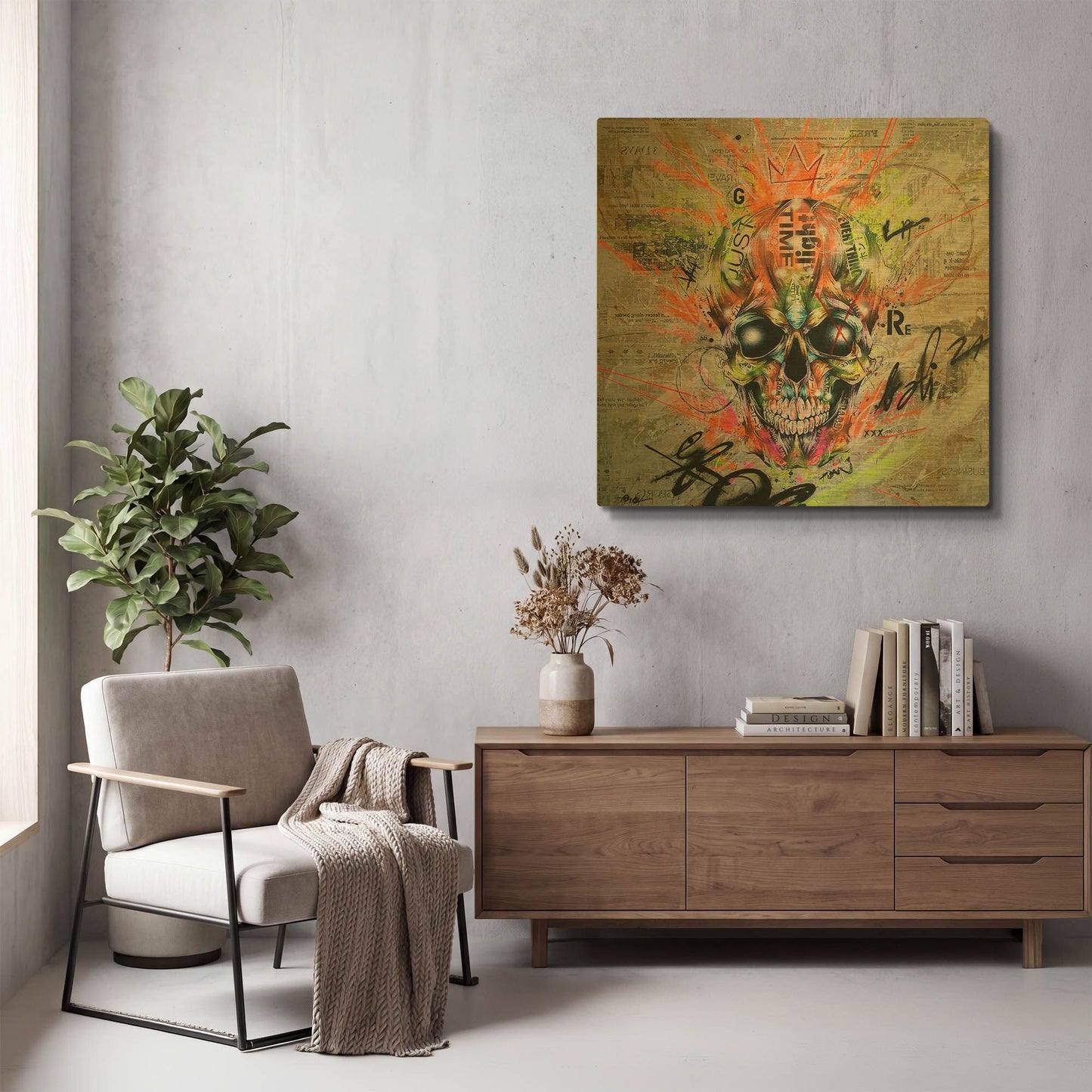 'Globalized Folklore' By Taka Sudo Gold Metal Wall Art