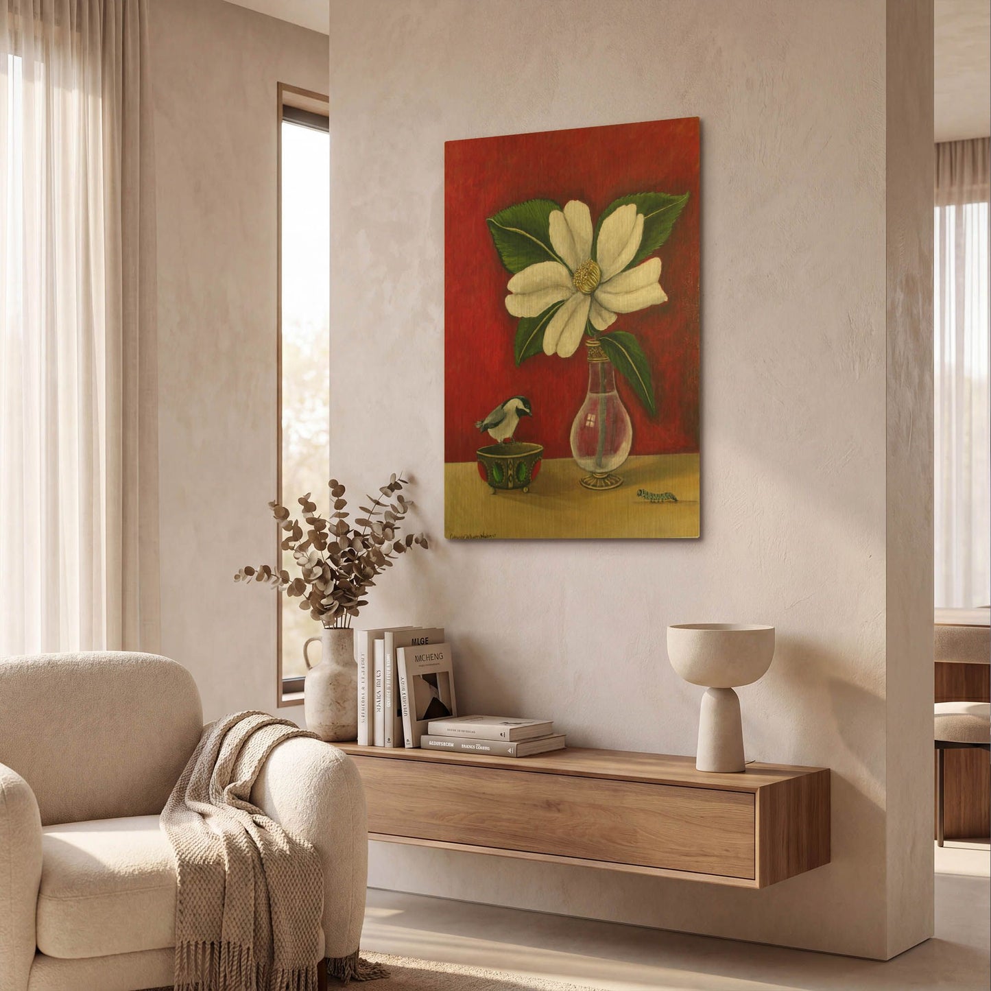 'Chickadee' By Catherine A Nolin Gold Metal Wall Art