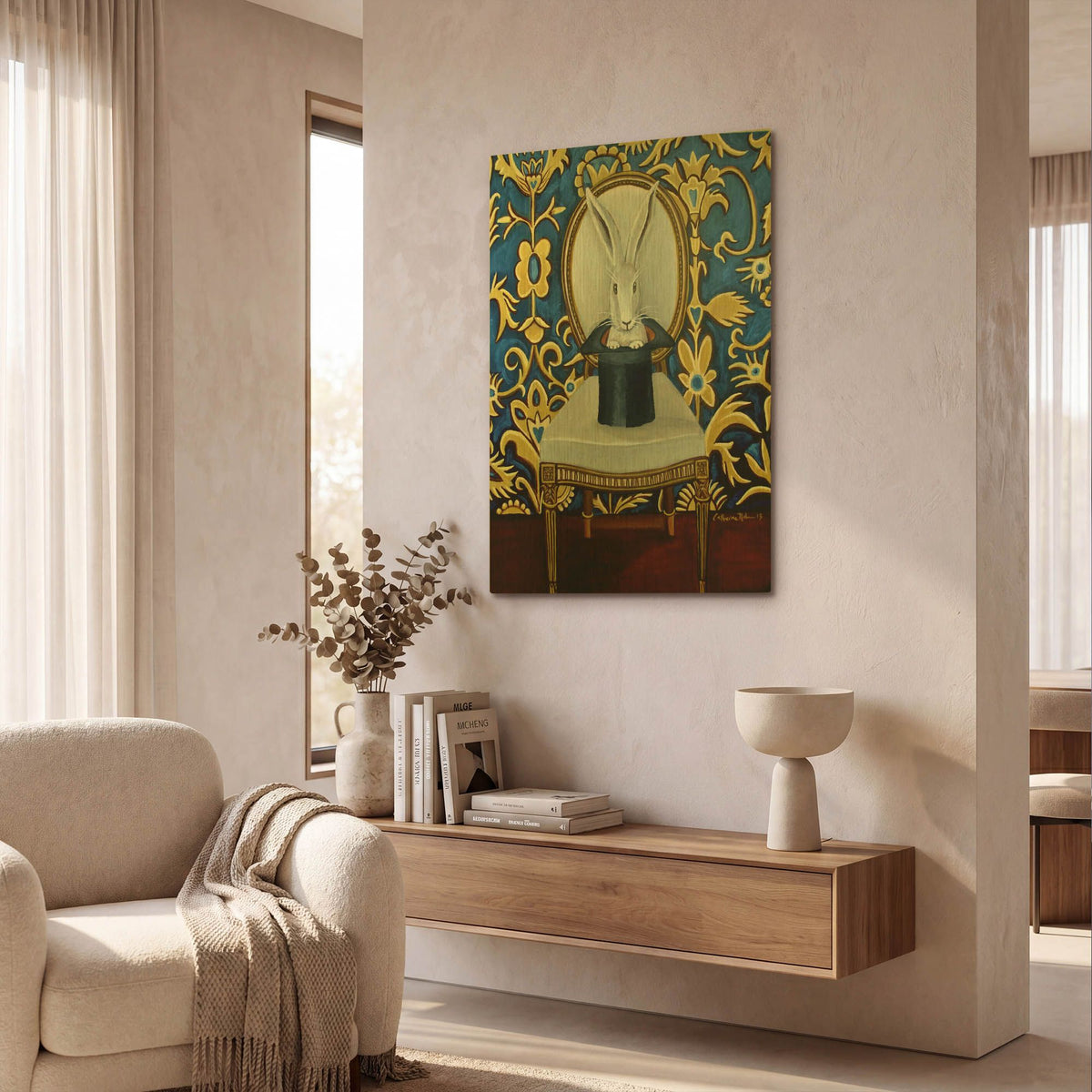 'Magic Hat' By Catherine A Nolin Gold Metal Wall Art