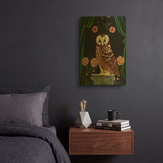 'Owl Guardian Print' By Catherine A Nolin Gold Metal Wall Art