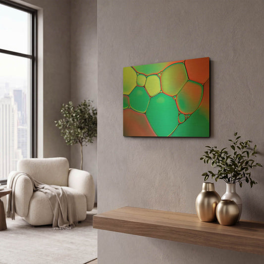 'Stained Glass III' By Cora Niele Gold Metal Wall Art