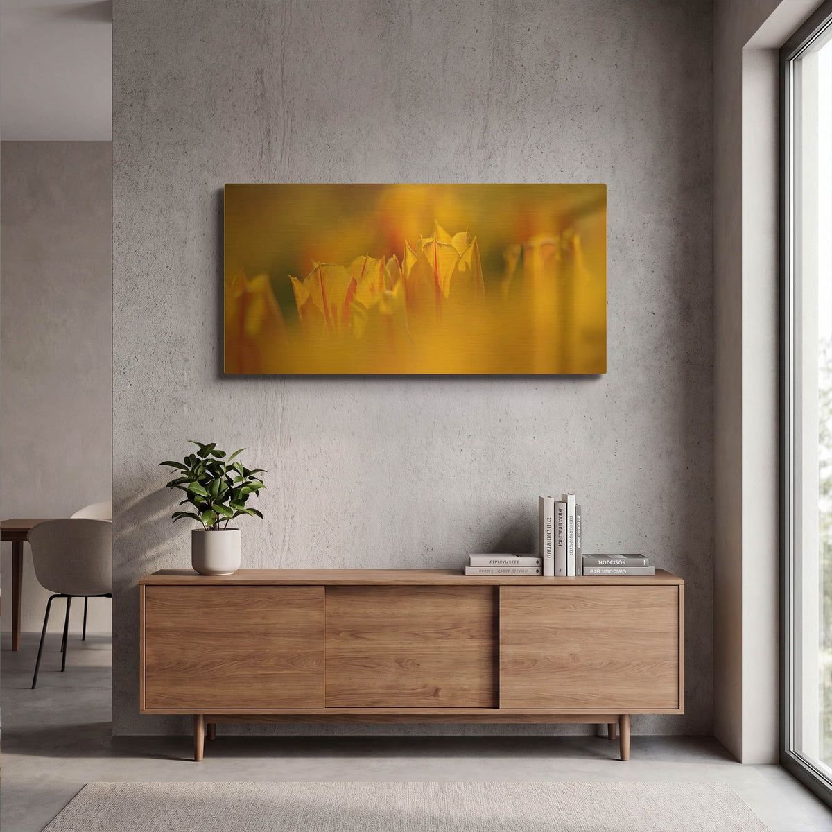 'Aurora Tulips' By Cora Niele Gold Metal Wall Art
