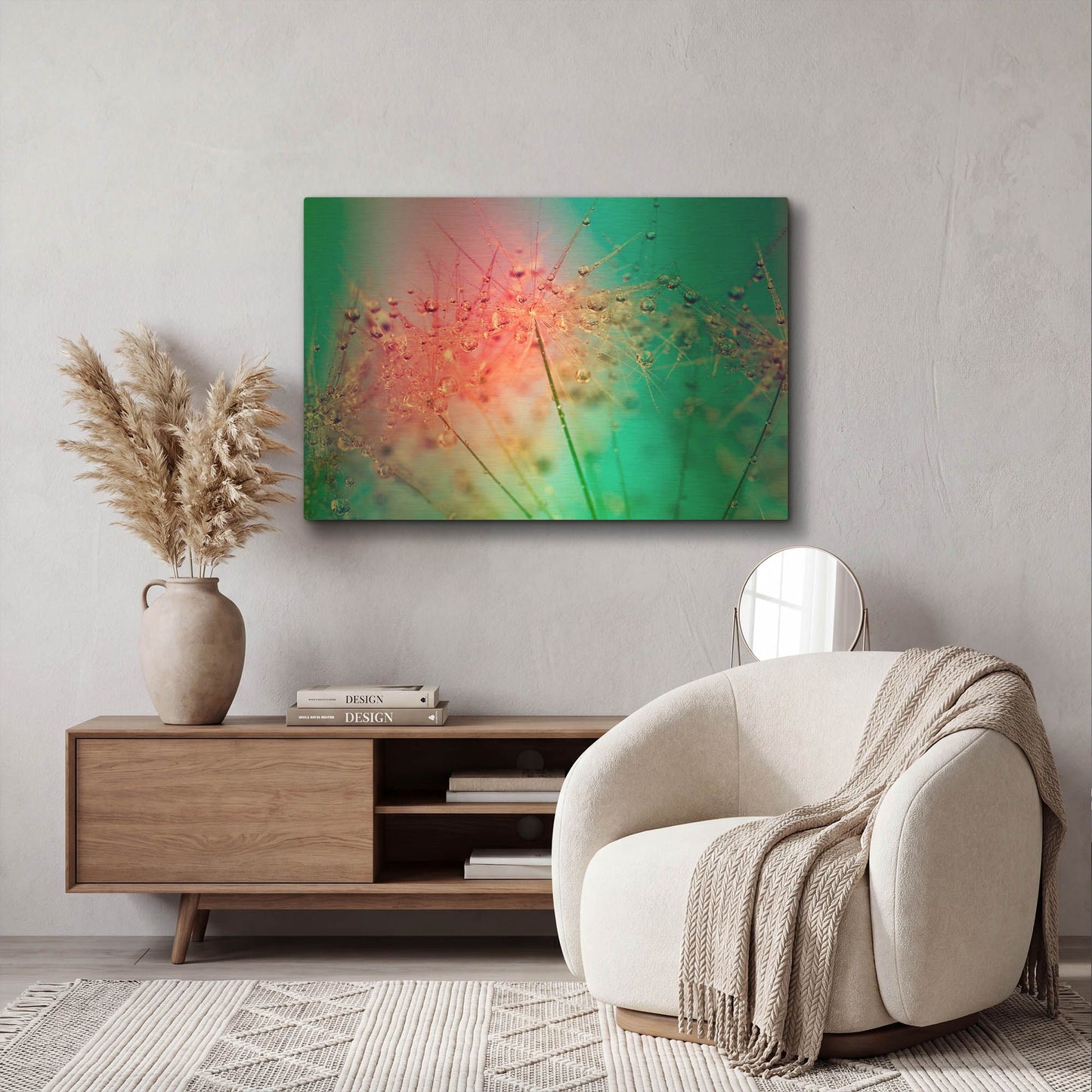 'Rainbow Droplets' By Cora Niele Gold Metal Wall Art