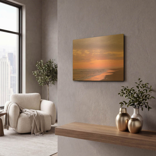 'After Sunset Beach' By Cora Niele Gold Metal Wall Art