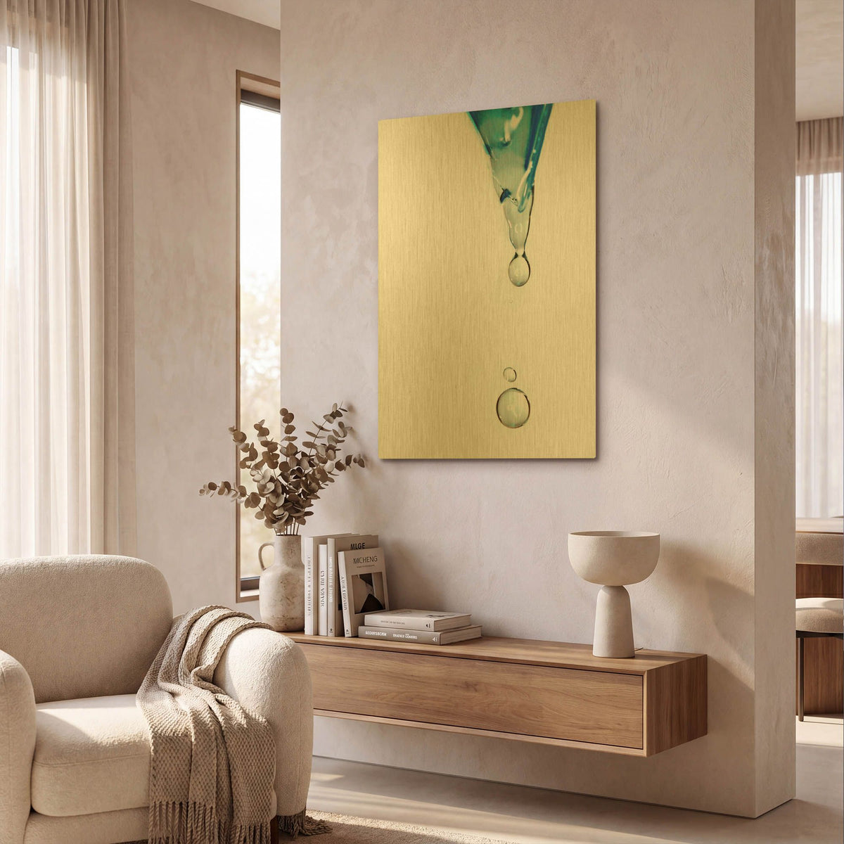 'Water' By Dana Brett Munach Gold Metal Wall Art