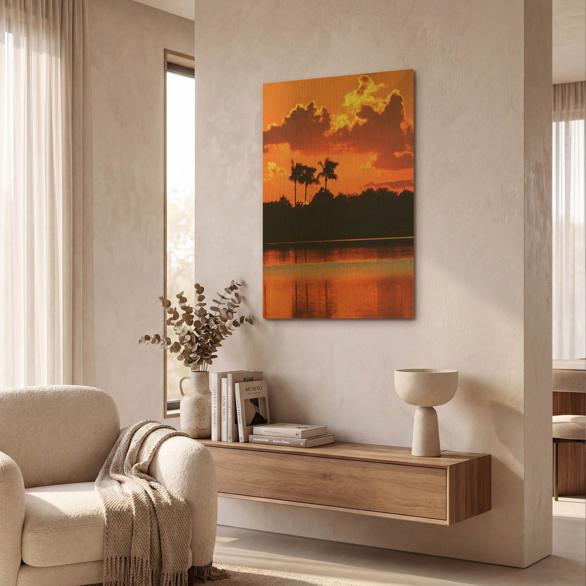 'Red Sky At Night' By Dana Brett Munach Gold Metal Wall Art