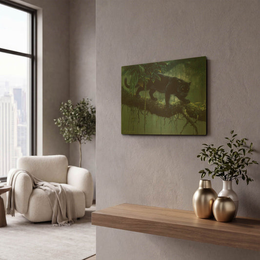 'Black Jaguar' By Harro Maass Gold Metal Wall Art