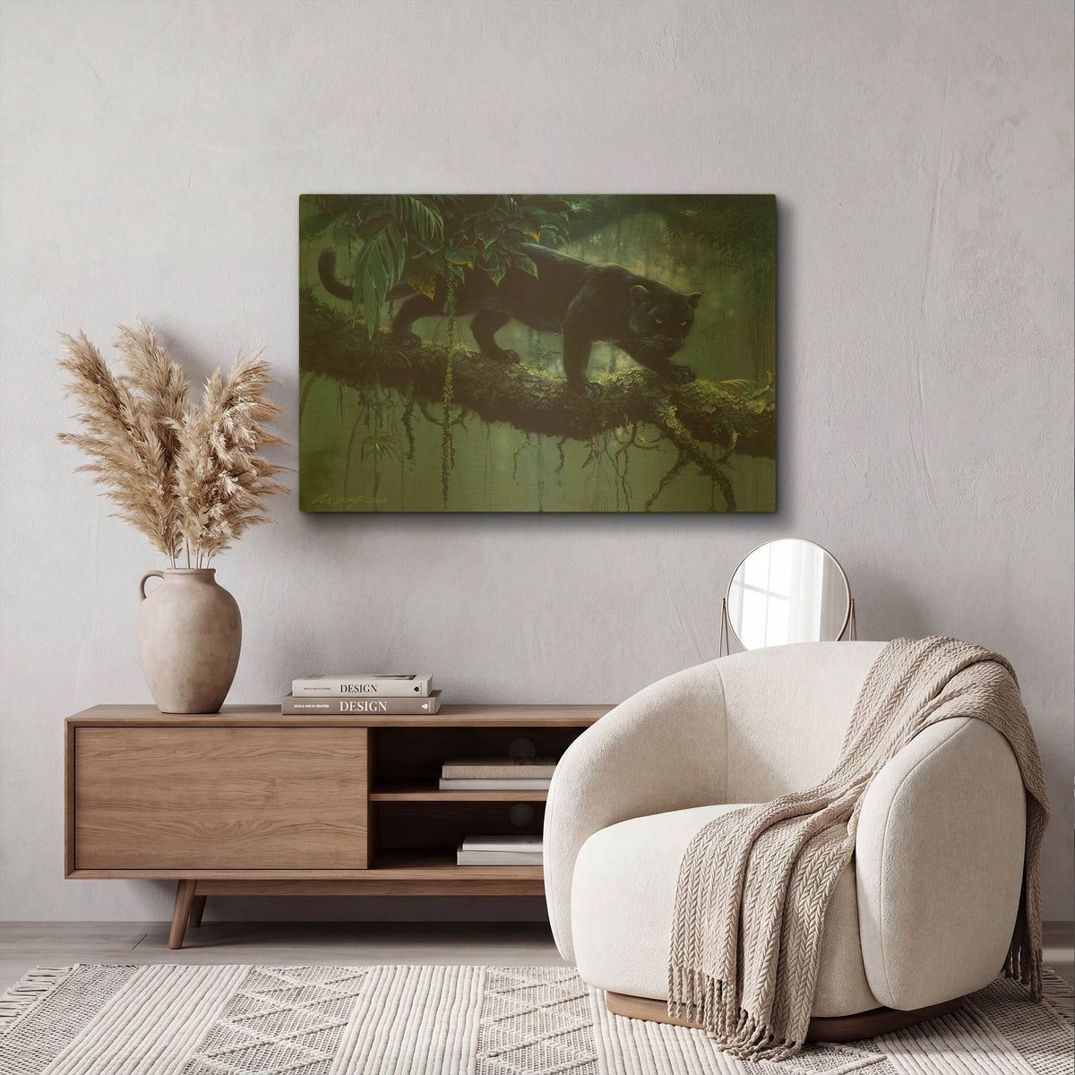 'Black Jaguar' By Harro Maass Gold Metal Wall Art