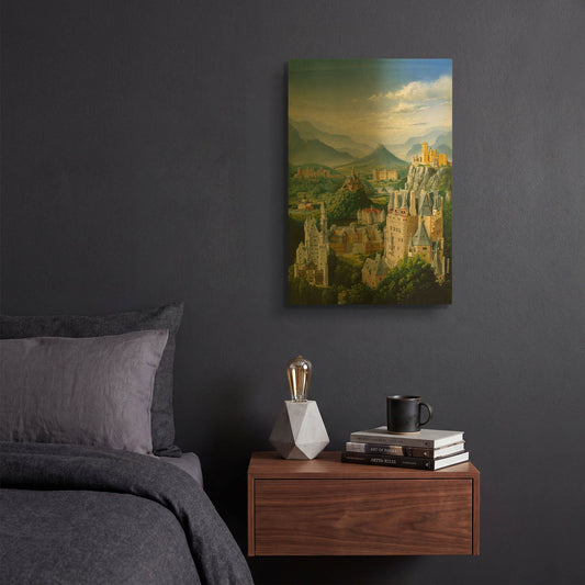 'German Castles' By Harro Maass Gold Metal Wall Art