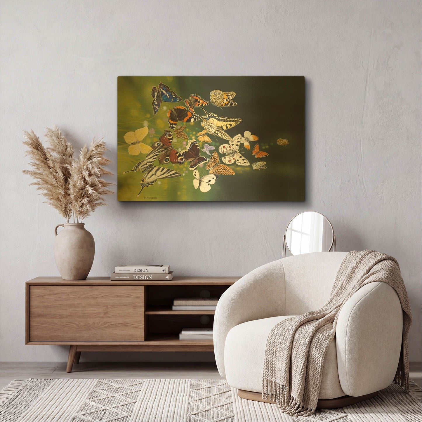 'Butterflies' By Harro Maass Gold Metal Wall Art