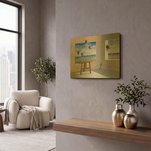 'Goose' By Harro Maass Gold Metal Wall Art