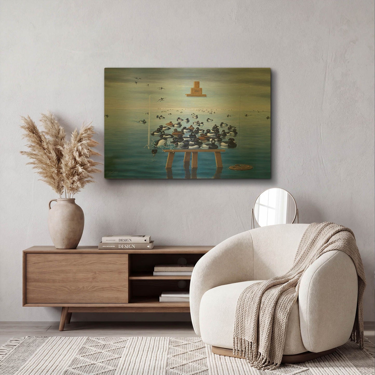 'Tufted Ducks' By Harro Maass Gold Metal Wall Art