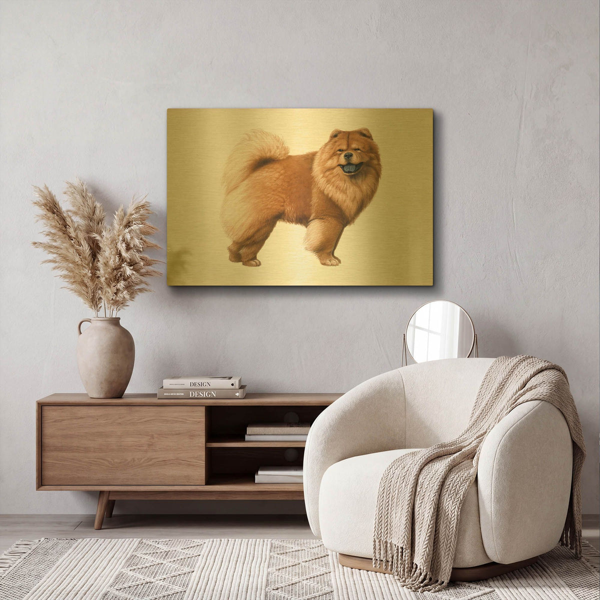 'Chow Chow' By Harro Maass Gold Metal Wall Art