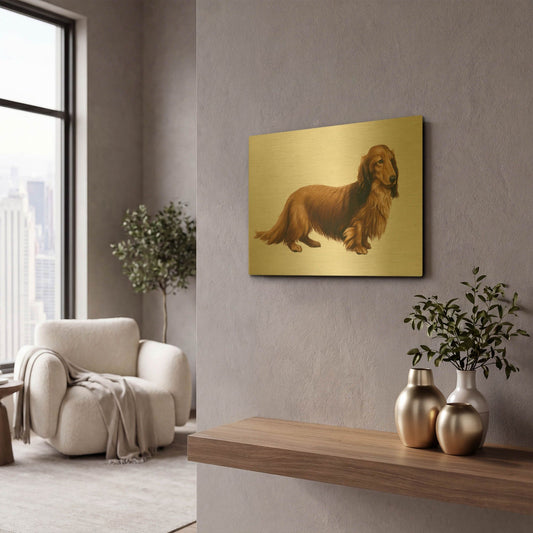 'Dachsund' By Harro Maass Gold Metal Wall Art