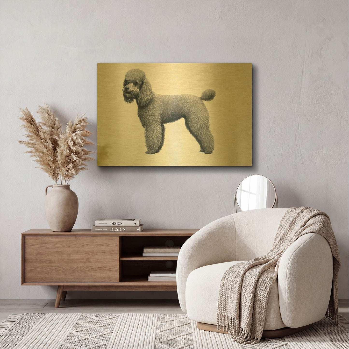 'Poodle' By Harro Maass Gold Metal Wall Art