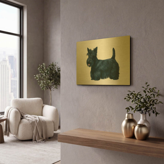 'Scottish Terrier' By Harro Maass Gold Metal Wall Art