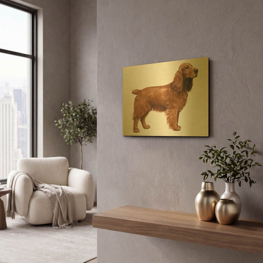 'Cocker Spaniel' By Harro Maass Gold Metal Wall Art