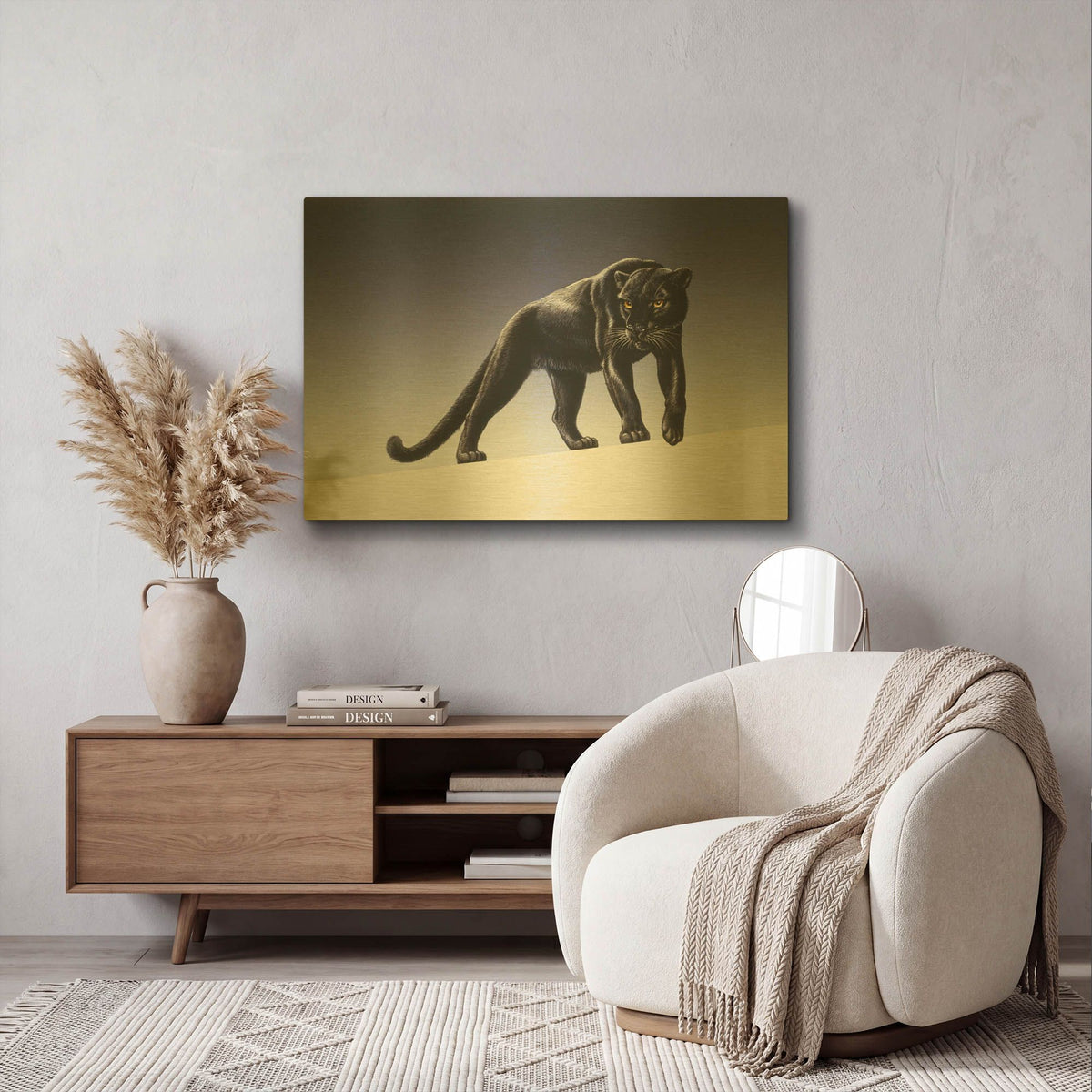 'Black Panther' By Harro Maass Gold Metal Wall Art