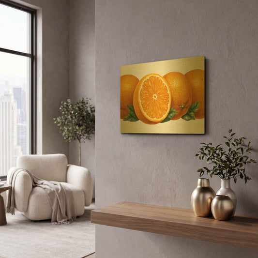 'Oranges' By Harro Maass Gold Metal Wall Art