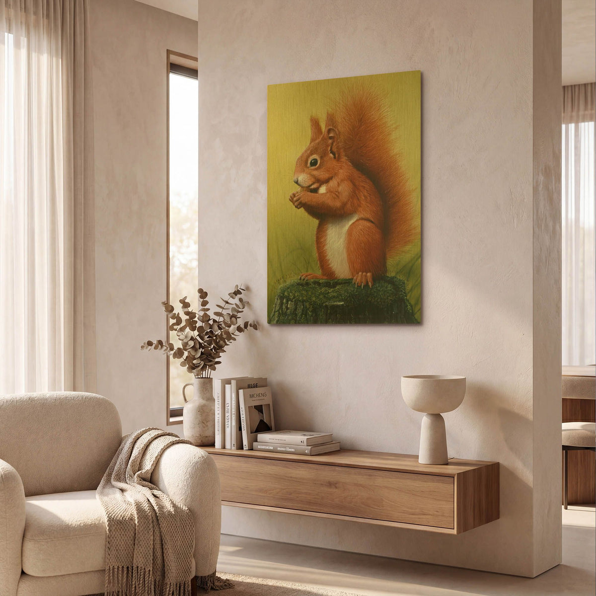 'Red Squirrel' By Harro Maass Gold Metal Wall Art