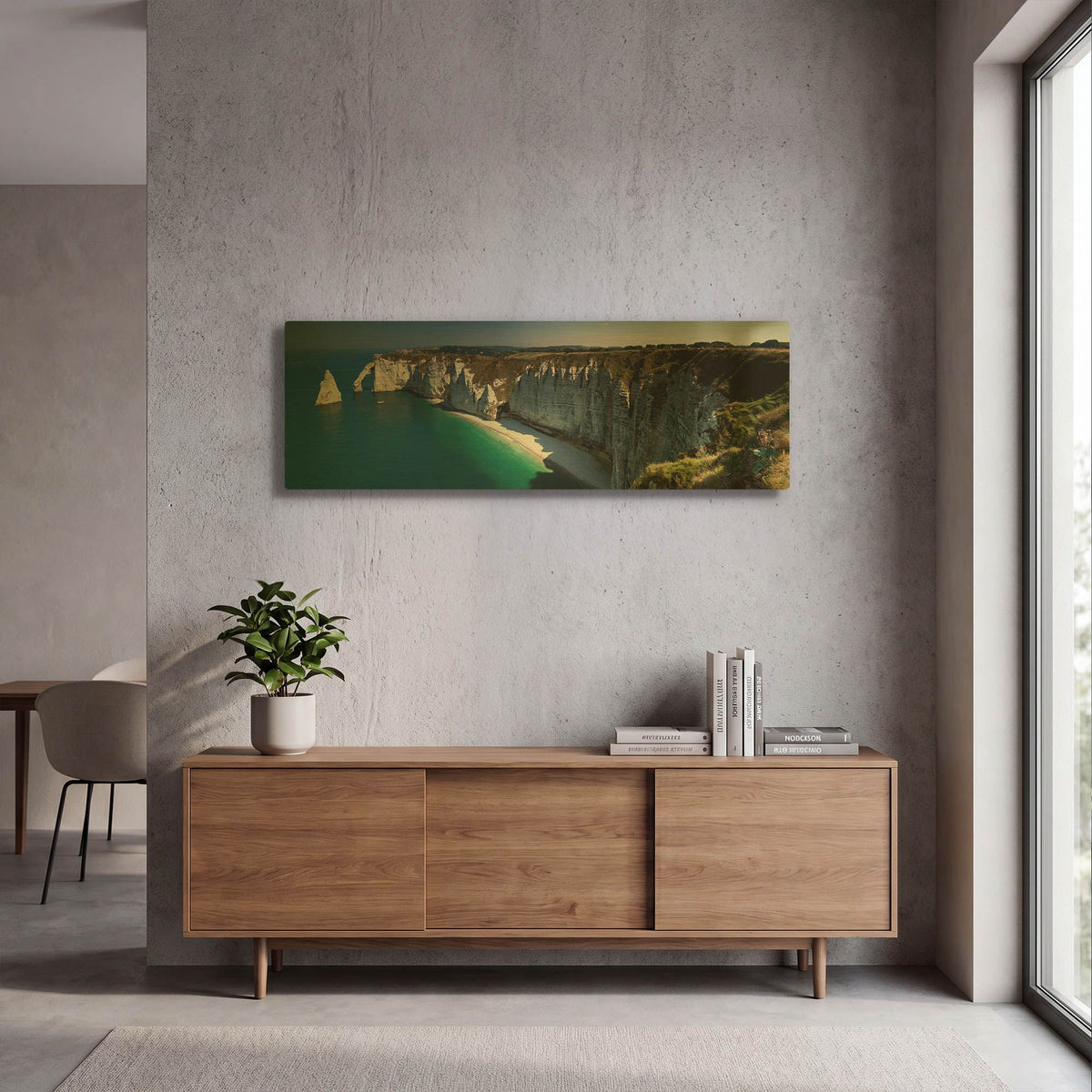 'Panorama Etretat' By Istvan Nagy Gold Metal Wall Art