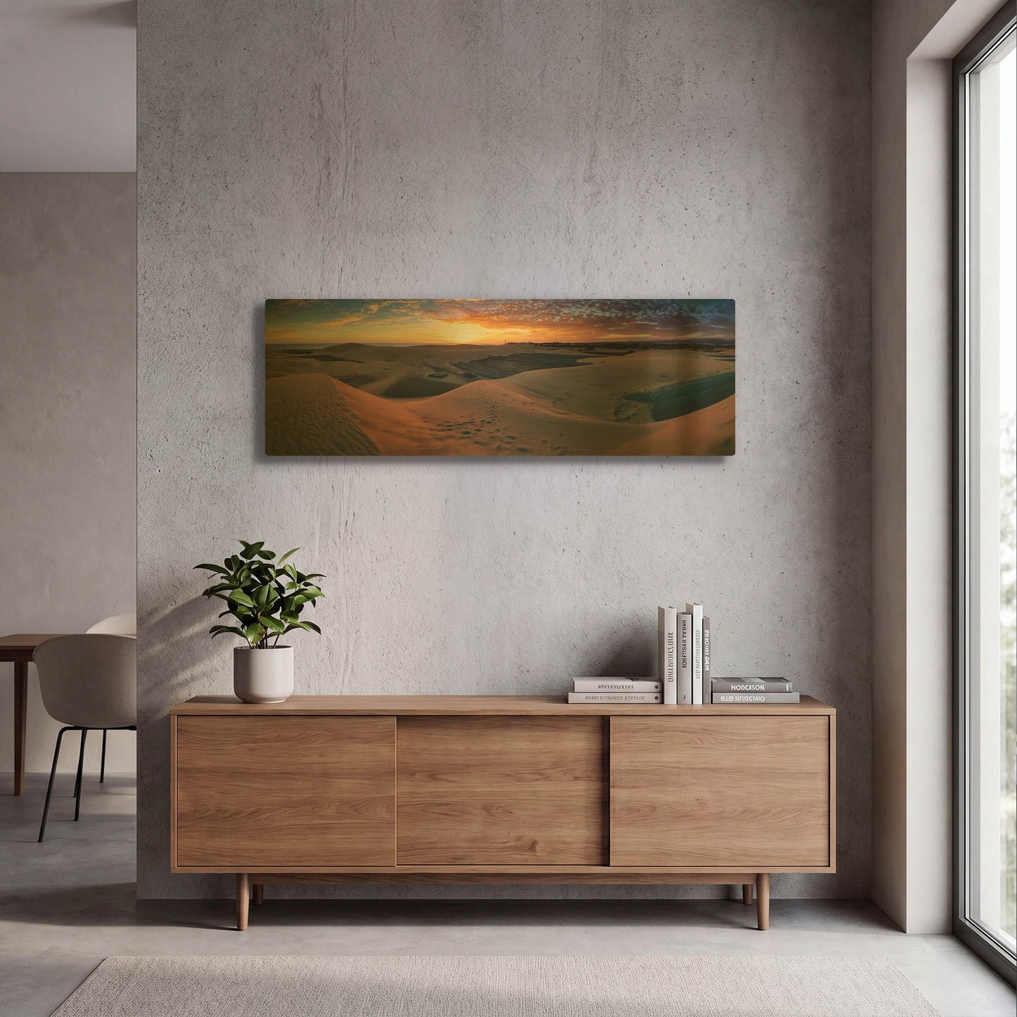 'Panorama Maspalomas Dunes' By Istvan Nagy Gold Metal Wall Art