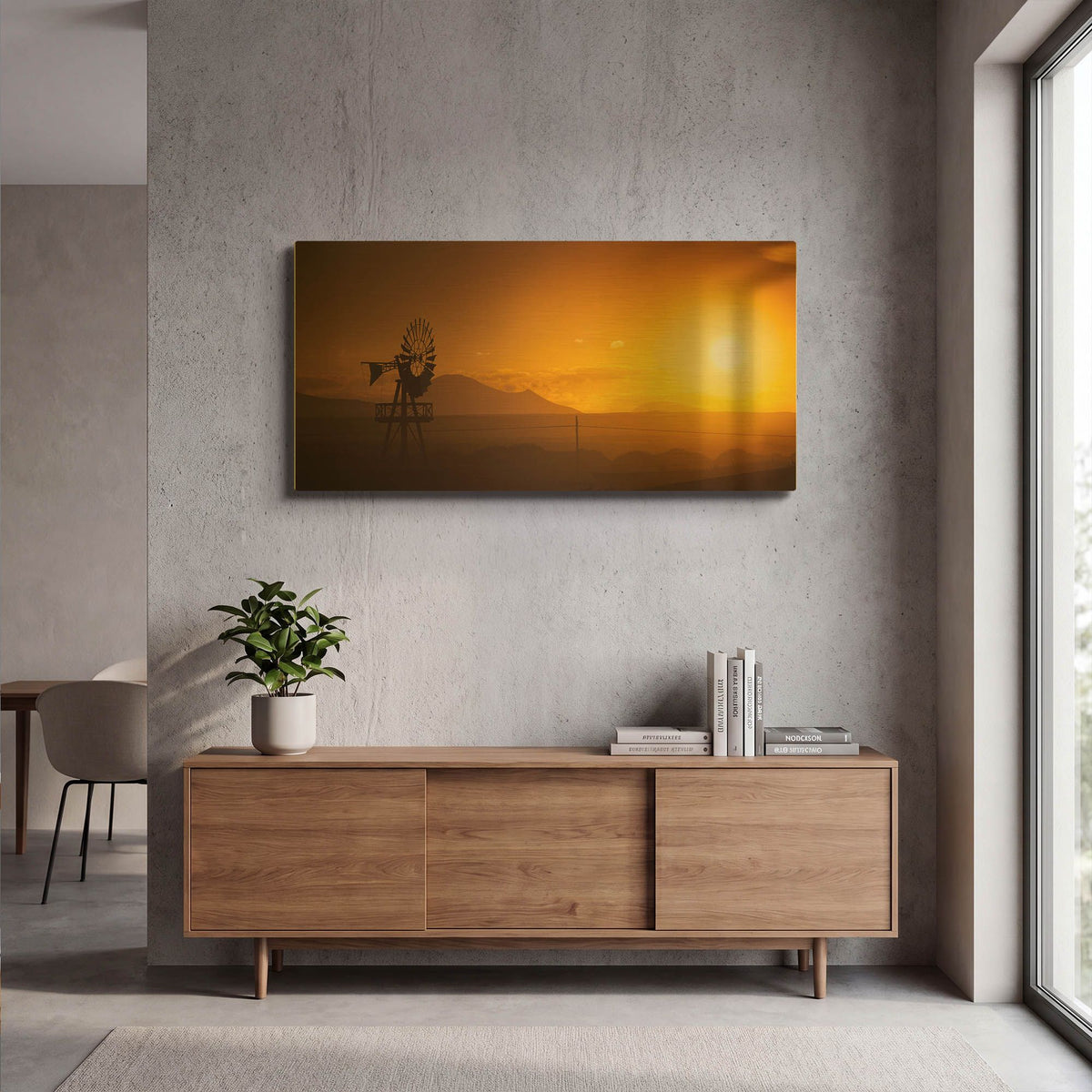 'Panorama Sunset No 2' By Istvan Nagy Gold Metal Wall Art