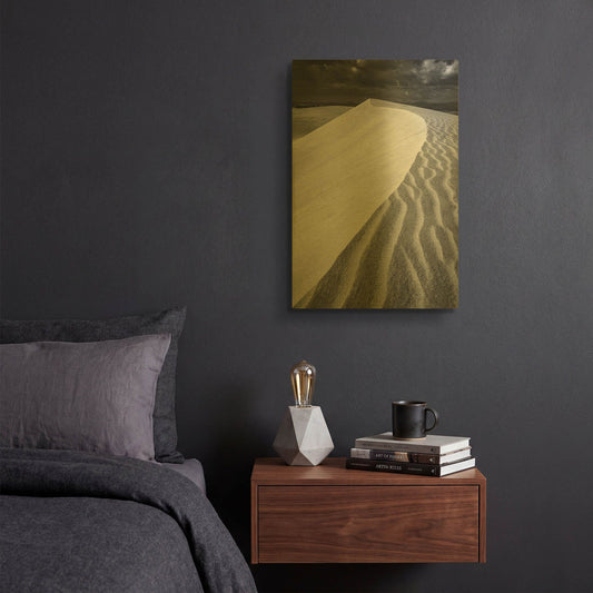 'Sand Wind and Light No 3' By Istvan Nagy Gold Metal Wall Art