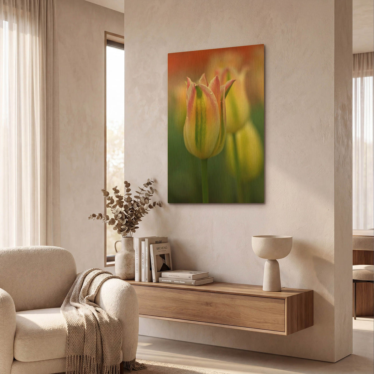 'Tulip No 4' By Istvan Nagy Gold Metal Wall Art