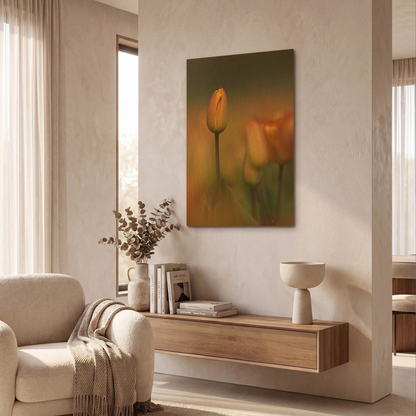 'Tulip No 5' By Istvan Nagy Gold Metal Wall Art