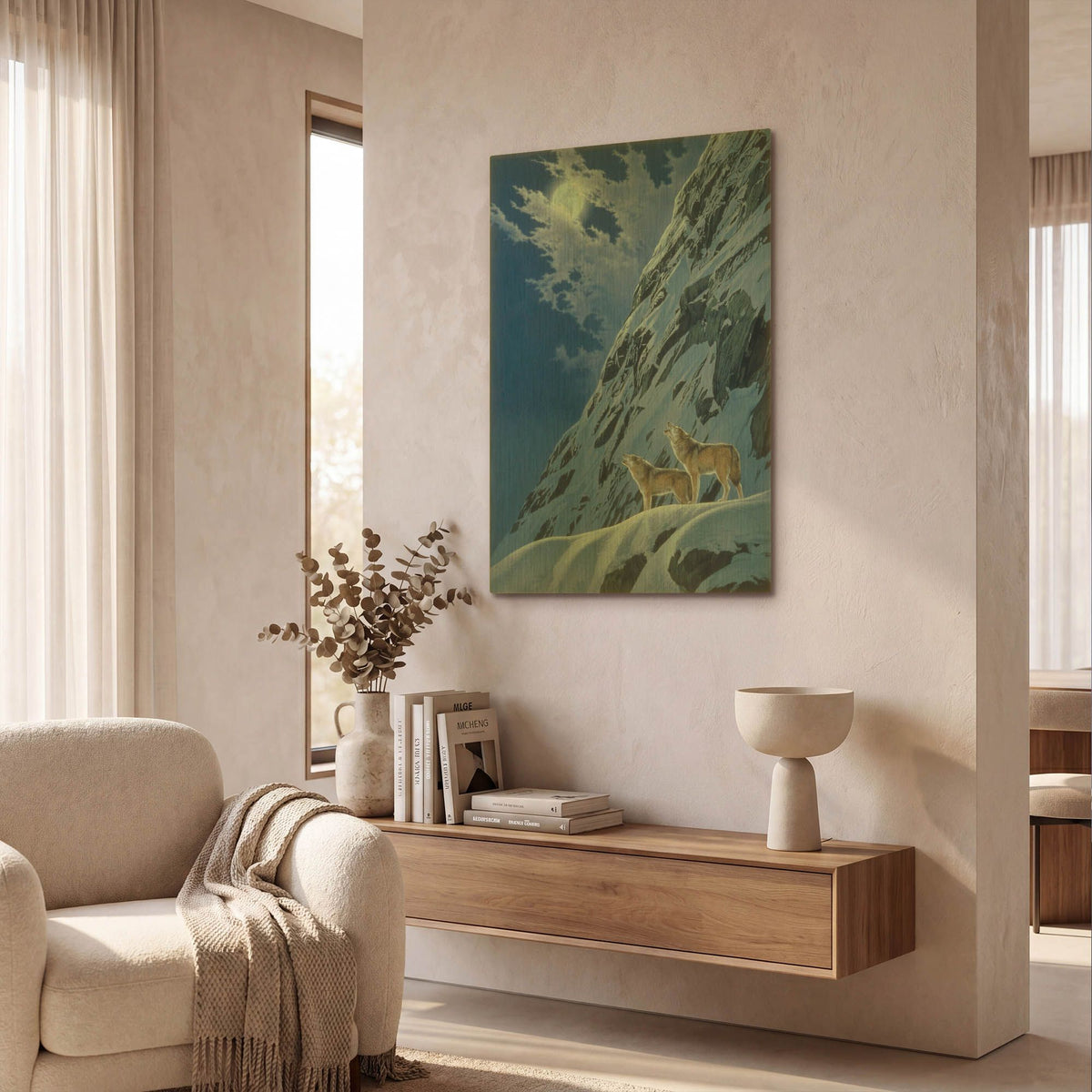 'Faraway Call' By Joh Naito Gold Metal Wall Art