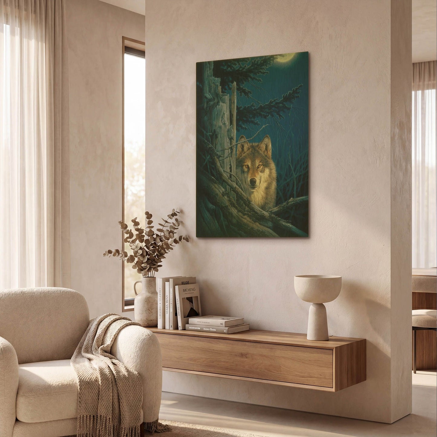 'Moon Shine' By Joh Naito Gold Metal Wall Art