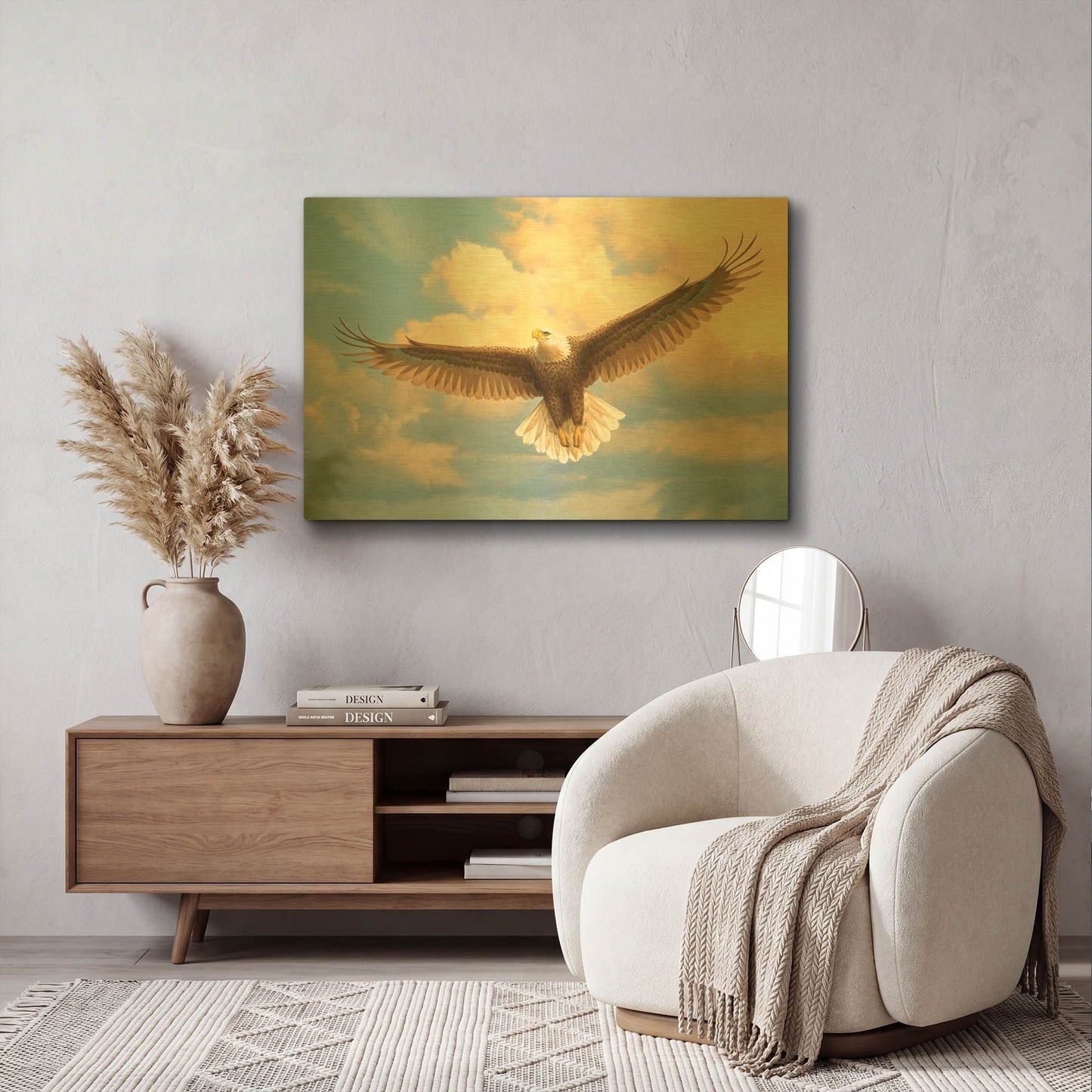 'Bald Eagle' By Joh Naito Gold Metal Wall Art