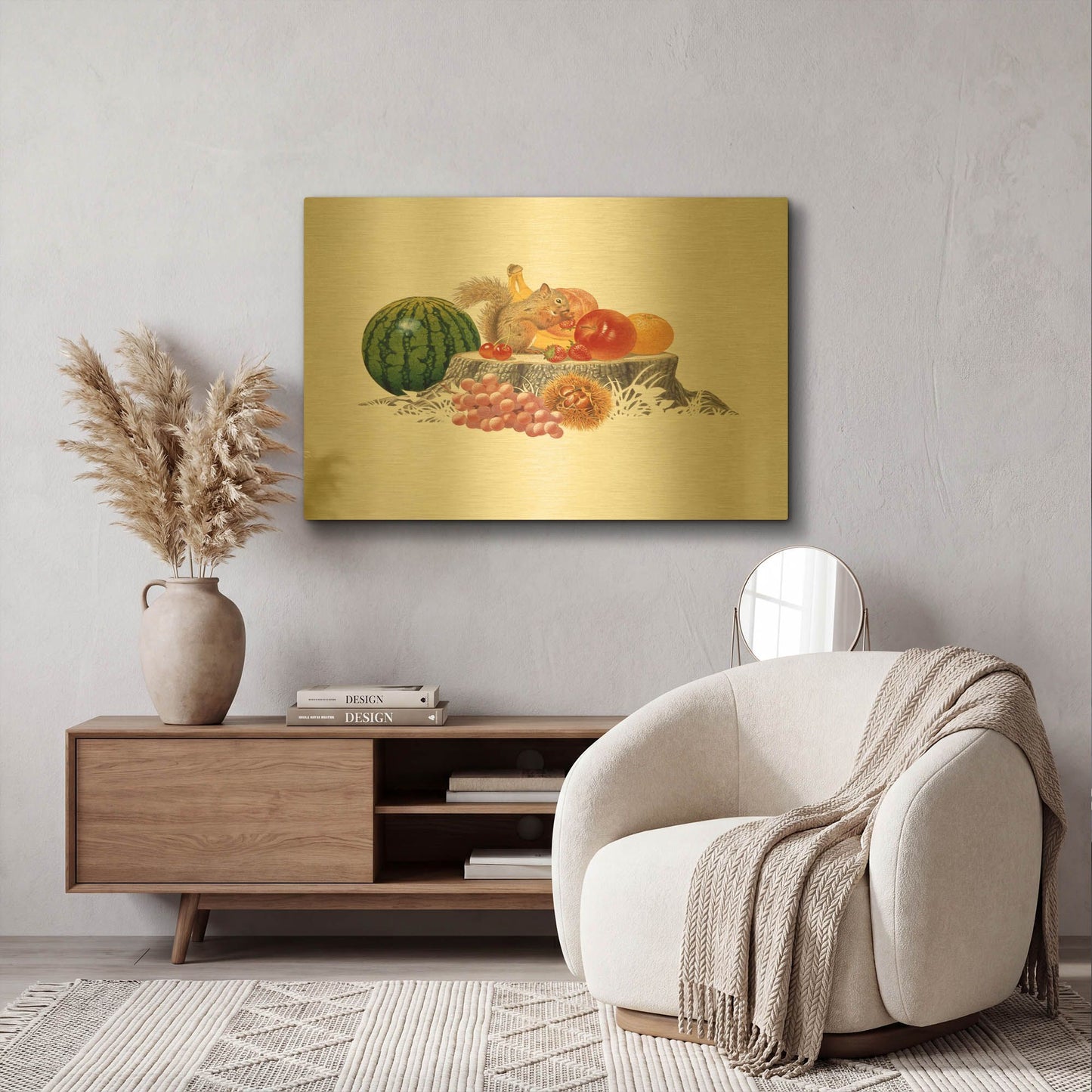 'Fruits Fiesta' By Joh Naito Gold Metal Wall Art