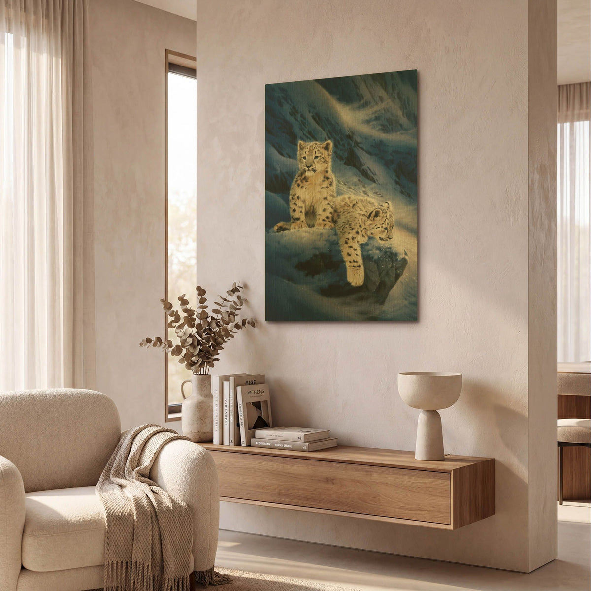 'Live In Himaroyan-Left' By Joh Naito Gold Metal Wall Art