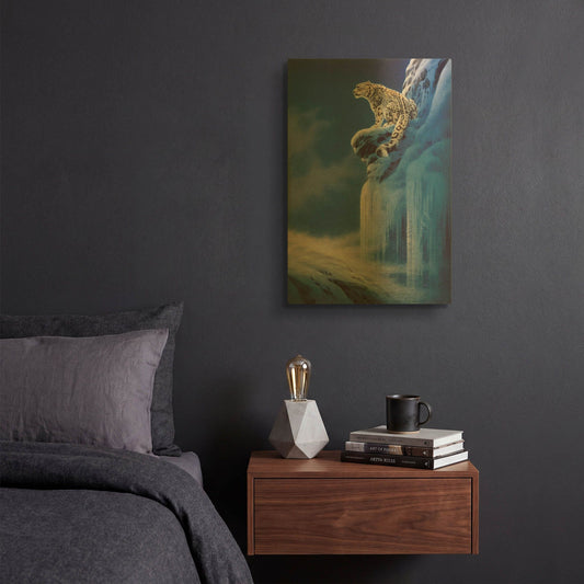 'Live In Himaroyan-Right' By Joh Naito Gold Metal Wall Art