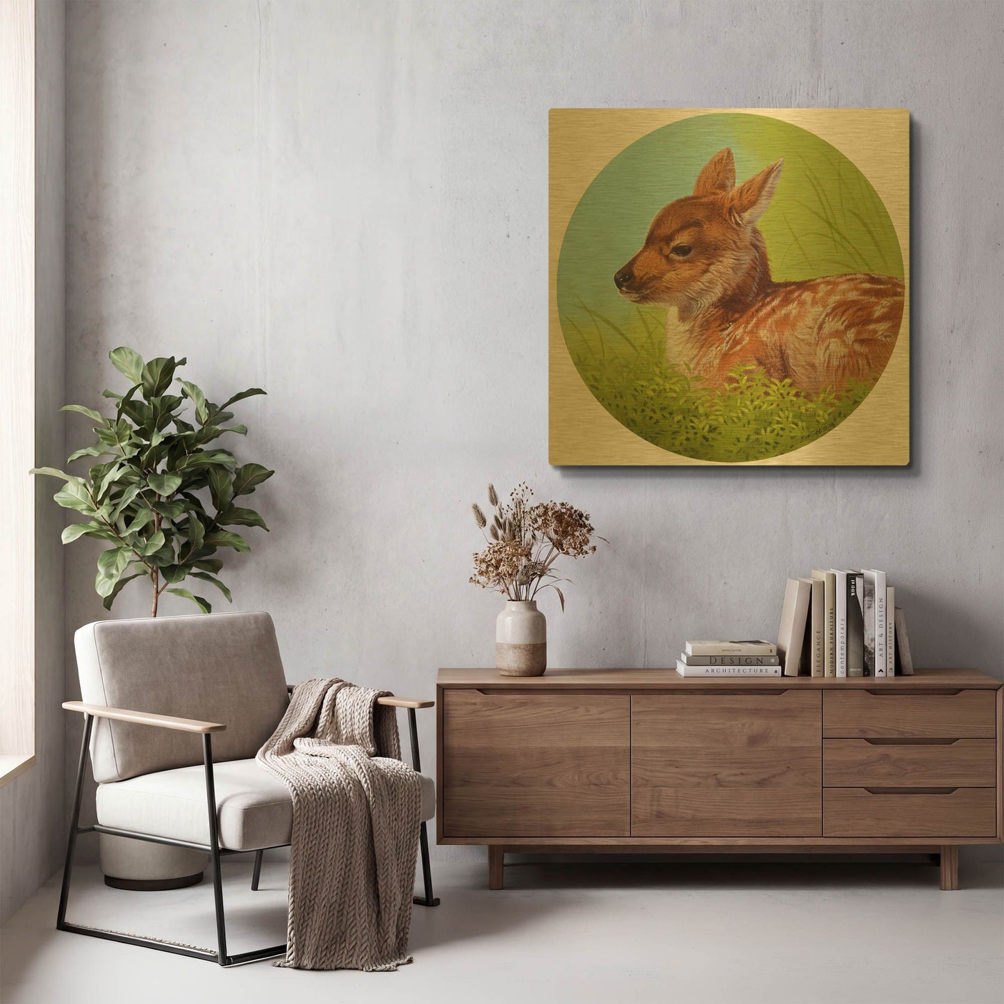 'Quiet Place' By Joh Naito Gold Metal Wall Art