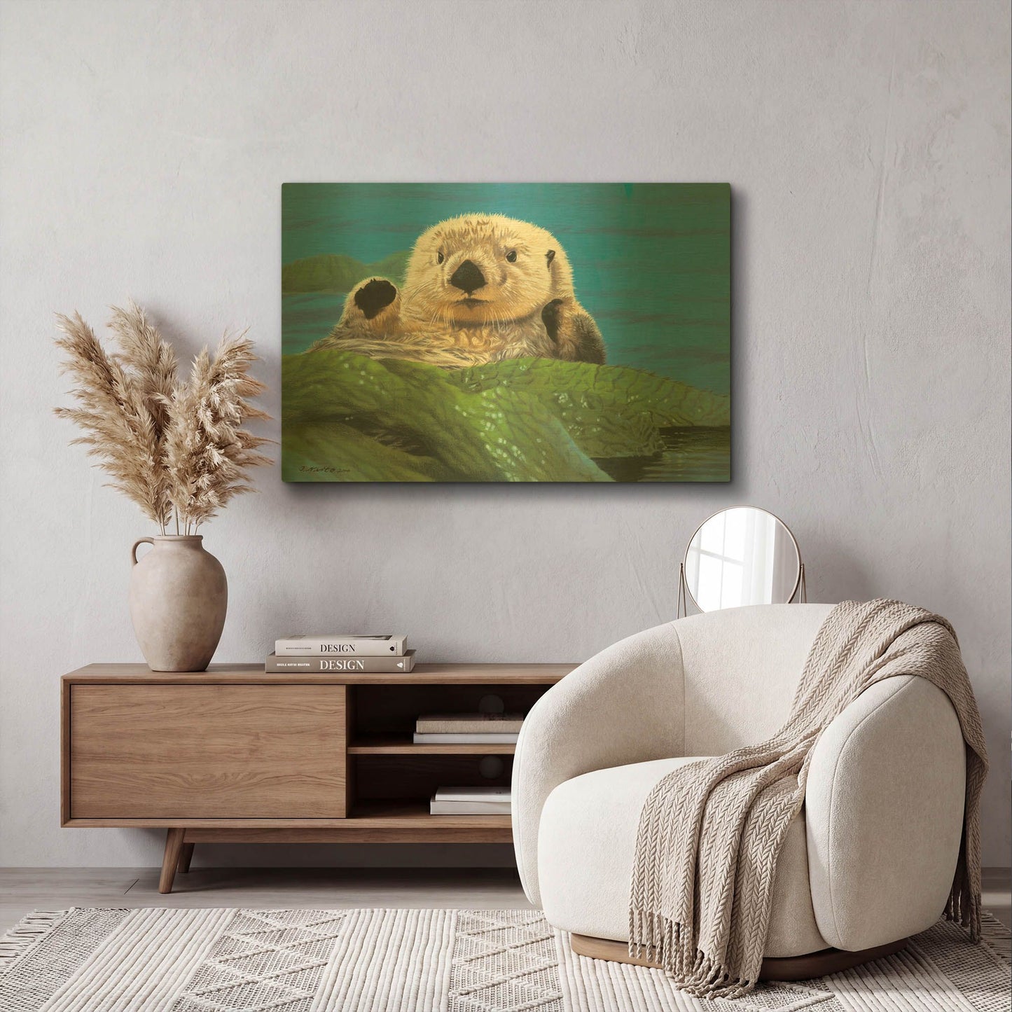 'Afternoon Swim' By Joh Naito Gold Metal Wall Art