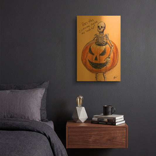 'Does this costume make me look fat' By Marie Marfia Fine Art Gold Metal Wall Art