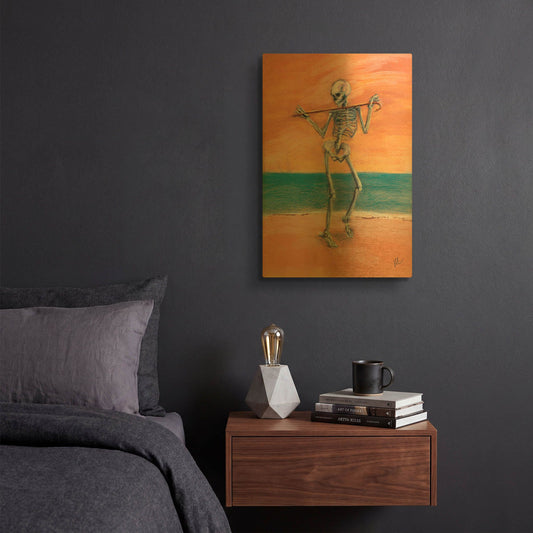 'Skelly Dancer No. 11' By Marie Marfia Fine Art Gold Metal Wall Art