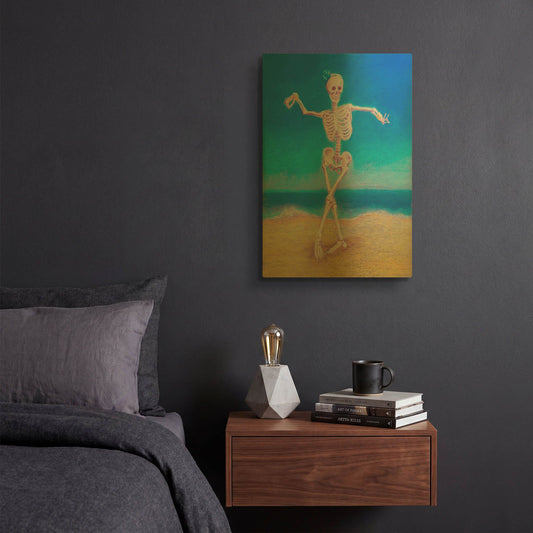 'Skelly Dancer I' By Marie Marfia Fine Art Gold Metal Wall Art