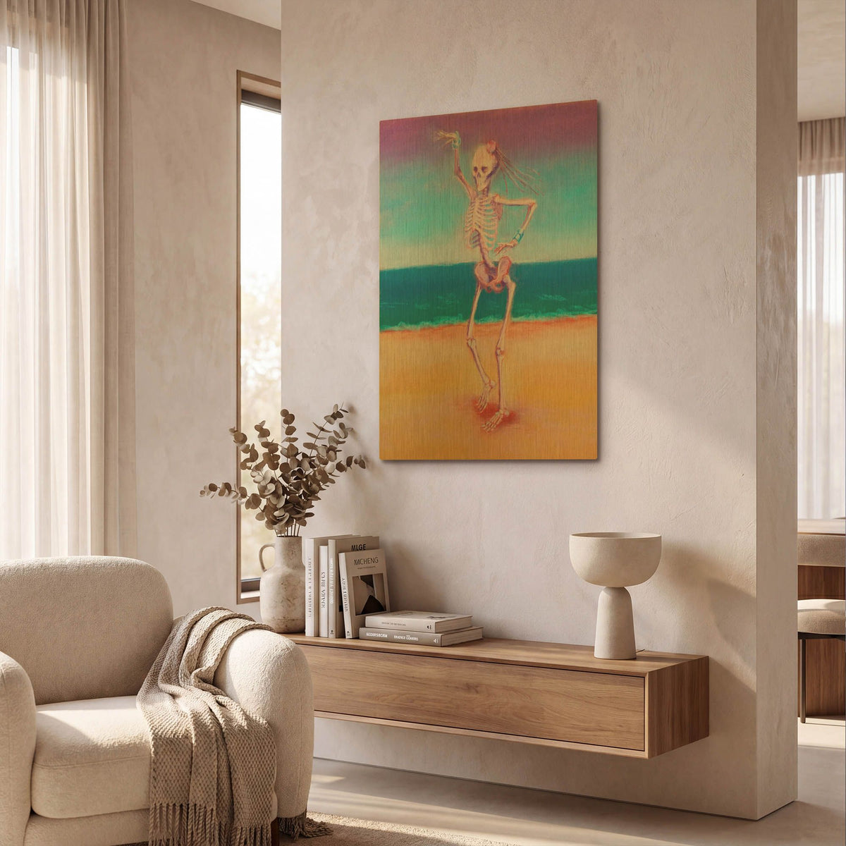'Skelly Dancer IV' By Marie Marfia Fine Art Gold Metal Wall Art
