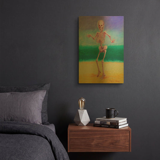 'Skelly Dancer V' By Marie Marfia Fine Art Gold Metal Wall Art