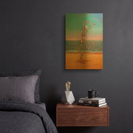 'Skelly Dancer VIII' By Marie Marfia Fine Art Gold Metal Wall Art