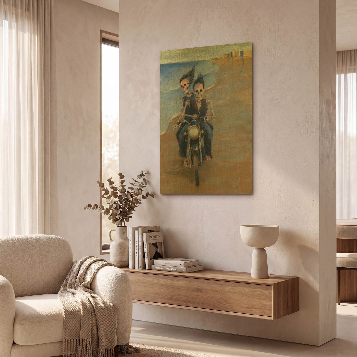 'Bone to be Wild' By Marie Marfia Fine Art Gold Metal Wall Art